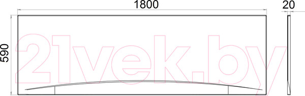 Изображение товара Экран для ванны 1AcReal Palermo 180x60