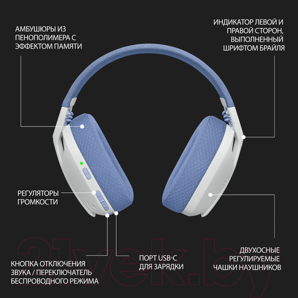 Изображение товара Беспроводные наушники Logitech G435 / 981-001074 (белый)