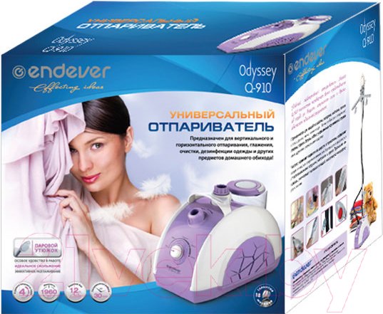 Изображение товара Отпариватель Endever Odyssey Q-910 (белый/сиреневый)