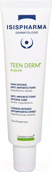 Изображение товара Крем для лица ISISPHARMA Teen Derm Alpha Pure интенсивный уход за проблемной кожей (30мл)