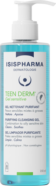 Изображение товара Гель для умывания Isis Pharma Teen Derm Gel Sensitive очищающий для жирной и проблемной кожи (250мл)