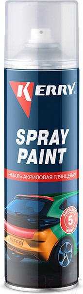 Изображение товара Эмаль автомобильная Kerry Глянцевая KR-013 (405мл, белый)