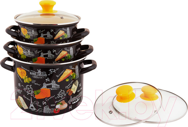 Изображение товара Набор кастрюль КМЗ Сыр 5 1 Экстра (3шт, коричневый)