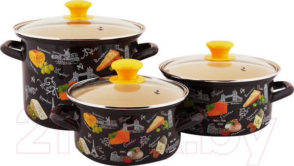 Изображение товара Набор кастрюль КМЗ Сыр 5 1 Экстра (3шт, коричневый)