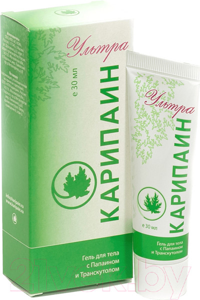 Изображение товара Гель для тела Карипаин Ультра с Папаином и Транскутолом (30г)