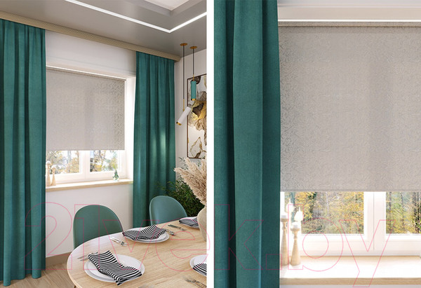 Изображение товара Рулонная штора LEGRAND Фрост 80.5x175 / 58 087 369 (бело-серый)