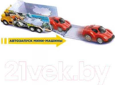 Изображение товара Автовоз игрушечный Пламенный мотор С мини машинкой / 870509 (желтый)