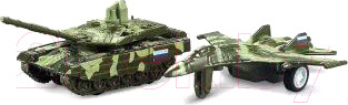 Изображение товара Набор игрушечных автомобилей Пламенный мотор Pull-Back Танк, самолет / 870726