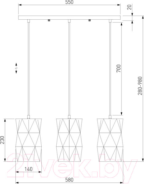 Изображение товара Люстра Евросвет Reprise 50145/3 (черный)