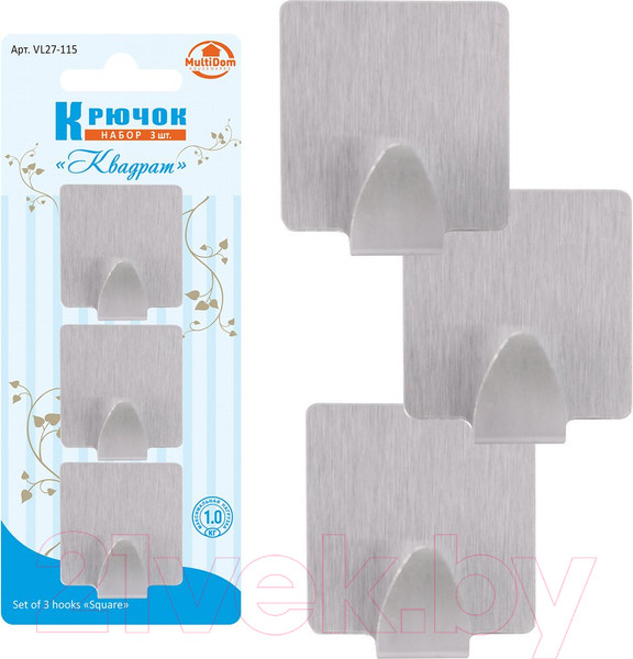 Изображение товара Набор крючков Мультидом Квадрат / VL27-115 (3шт)