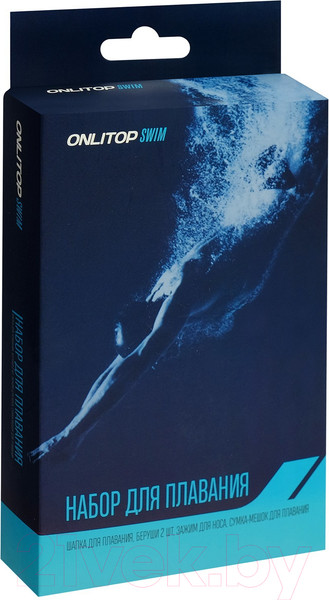 Изображение товара Набор для плавания Onlytop Russia 4478118 (шапочка, беруши, зажим для носа, мешок)