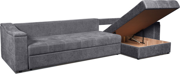 Изображение товара Диван угловой Анмикс Бергамо (серый велюр)