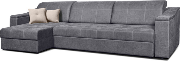 Изображение товара Диван угловой Анмикс Бергамо (серый велюр)
