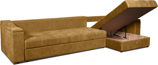 Изображение товара Диван угловой Анмикс Бергамо (золотой велюр)