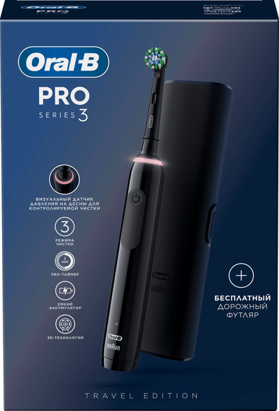 Изображение товара Электрическая зубная щетка Oral-B Pro 3 D505.513.3X BK