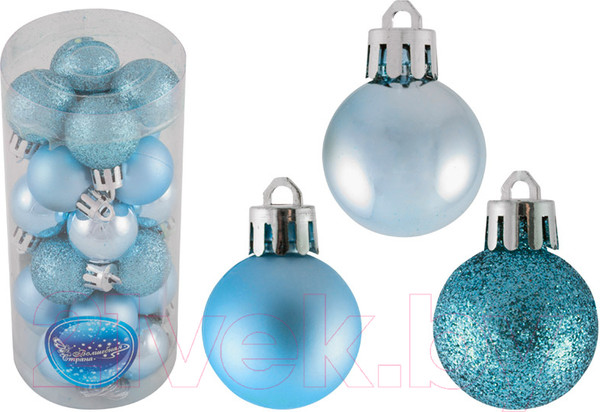 Изображение товара Набор шаров новогодних Волшебная страна Синий / 007661 (24шт)