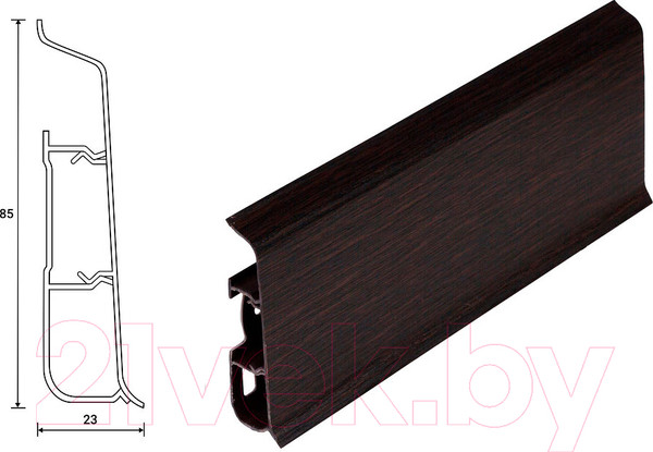 Изображение товара Уголок для плинтуса Ideal Деконика 351 Каштан  (8.5см, 2шт, внутренний, флоупак)