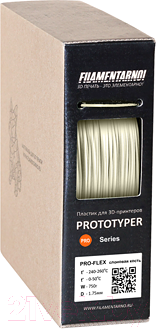 Изображение товара Пластик для 3D-печати Filamentarno Pro-Flex / FILFLEXWHITE (1.75мм, 750г, слоновая кость)