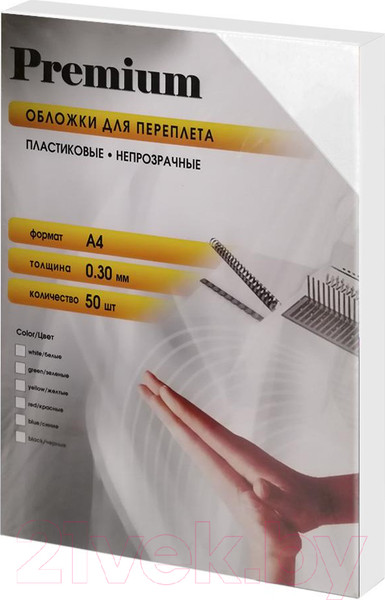 Изображение товара Обложки для переплета Office Kit А4 0.30мм / PWMA40030 (50шт, белый)