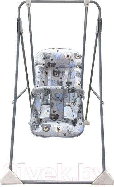 Изображение товара Качели напольные для детей GLOBEX Ветерок-Люкс Мишки / 1602-24 (серый)