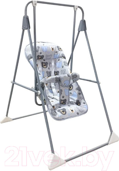 Изображение товара Качели напольные для детей GLOBEX Ветерок-Люкс Мишки / 1602-24 (серый)