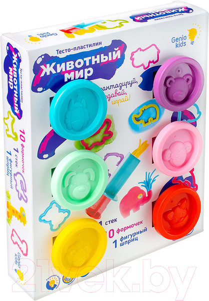 Изображение товара Набор для лепки Genio Kids Тесто-пластилин. Животный мир / TA2007