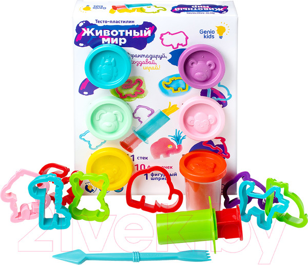 Изображение товара Набор для лепки Genio Kids Тесто-пластилин. Животный мир / TA2007