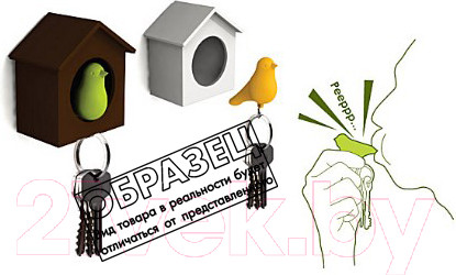 Изображение товара Ключница настенная Qualy Sparrow / QL10091-WH-PK (белый/розовый)