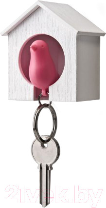 Изображение товара Ключница настенная Qualy Sparrow / QL10091-WH-PK (белый/розовый)