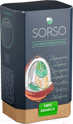 Изображение товара Кофе в зернах Sorso Ethiopia Sidamo (250г)