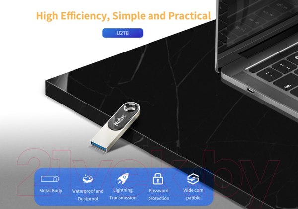 Изображение товара USB flash накопитель Netac USB Drive U278 USB2.0 32GB (NT03U278N-032G-20PN)