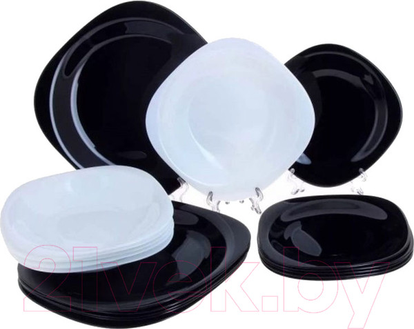 Изображение товара Набор тарелок Luminarc Carine Black/White N1479 (18шт)