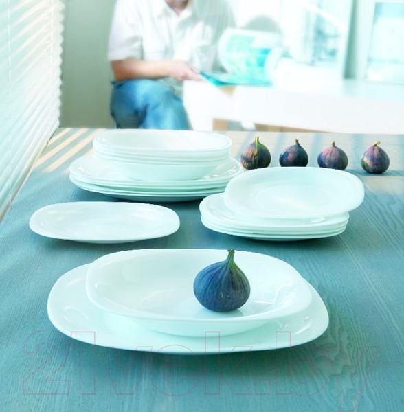 Изображение товара Набор тарелок Luminarc Carine White N2184 (18шт)