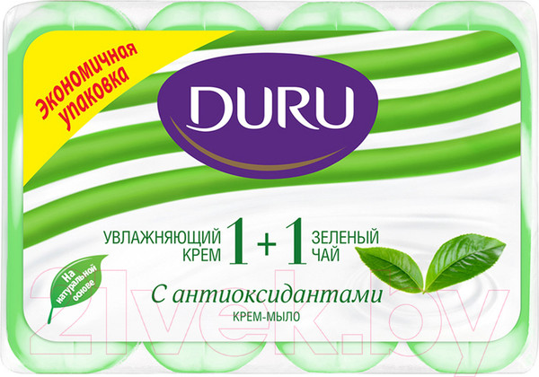 Изображение товара Набор мыла Duru 1+1 Увлажняющий крем и зеленый чай (4x80г)