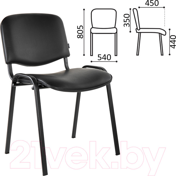 Изображение товара Стул офисный Brabix Iso CF-005 / 531977 (черный/кожзам черный)