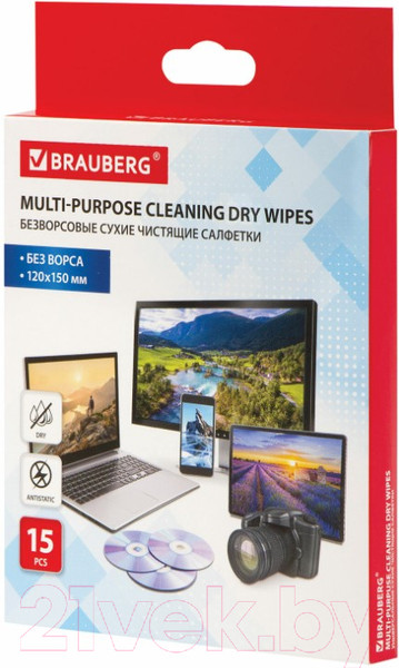Изображение товара Салфетки для ухода за техникой Brauberg 513534 (15шт)