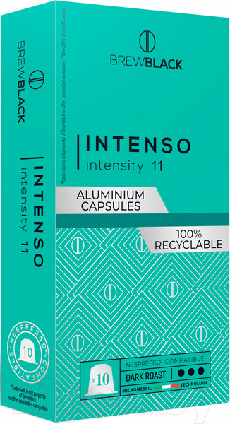 Кофе в капсулах Carraro Brew Black Intenso стандарта Nespresso / 150121 (10x5.2г)