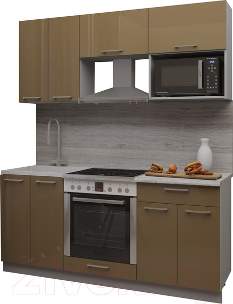 Изображение товара Кухонный гарнитур Интерлиния Мила Gloss 1.8 (капучино/капучино)