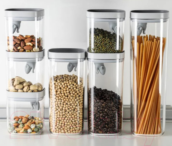 Изображение товара Емкость для хранения Qualy Lucky Mouse / QL10347-CL-GY