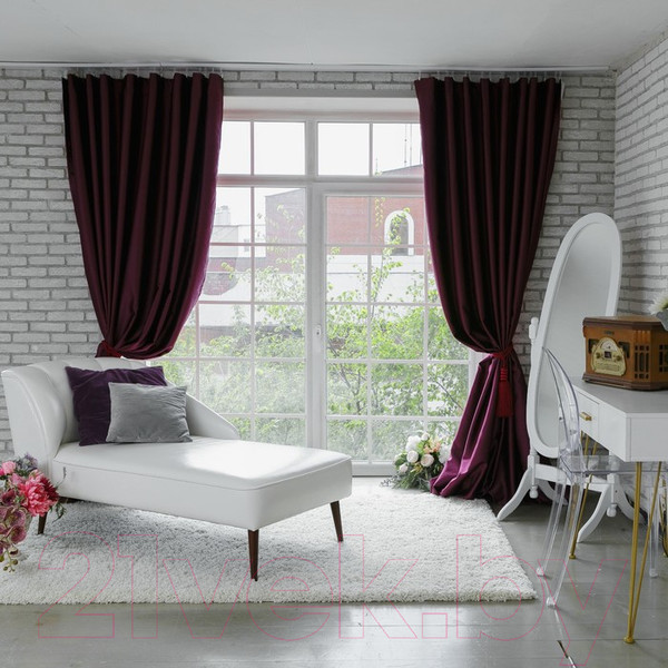 Изображение товара Штора Этель 4300894 (270x300, сливовый, двусторонний блэкаут)