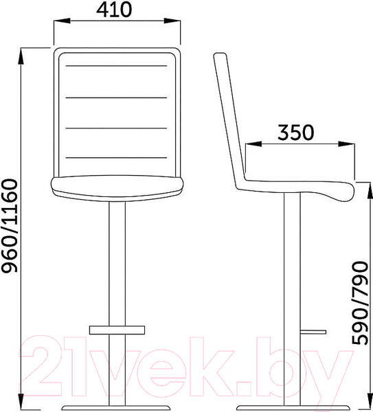 Изображение товара Стул барный AksHome Capri (серый велюр HCJ-38/черный велюр HCJ-50/черный)