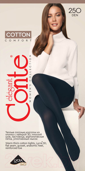 Изображение товара Колготки Conte Elegant Cotton 250 (р.2, nero)