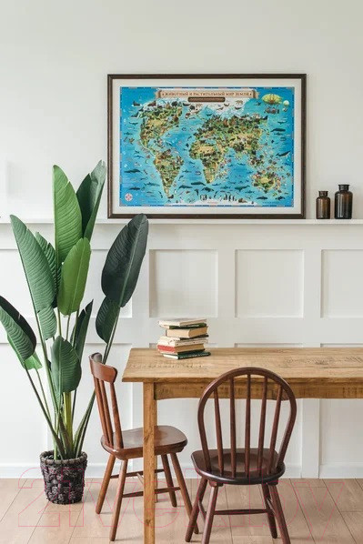 Изображение товара Настенная карта Globen Карта Мира для детей. Животный и растительный мир Земли / kh011