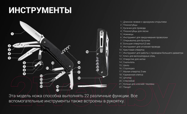 Изображение товара Нож швейцарский Ruike Multi-functional LD41-B