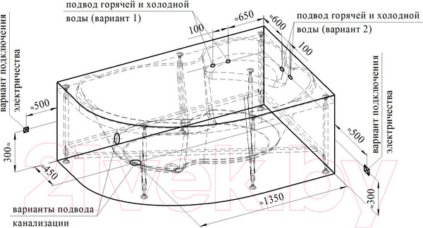 Изображение товара Ванна акриловая Vannesa Ирма 169x110 / 2-01-0-2-1-217Ч