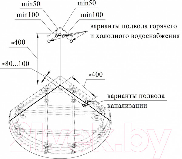 Изображение товара Душевая кабина Radomir Стронг 110 / 1-05-1-0-0-1820 (прозрачное стекло)