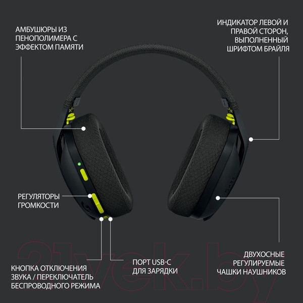 Изображение товара Беспроводные наушники Logitech G435 (черный)