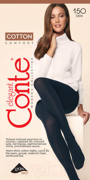 Изображение товара Колготки Conte Elegant Cotton 150 (р.4, nero)