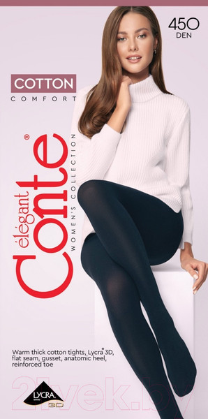 Изображение товара Колготки Conte Elegant Cotton 450 (р.5, nero)
