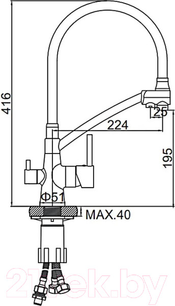 Изображение товара Смеситель Ledeme L4855U-12